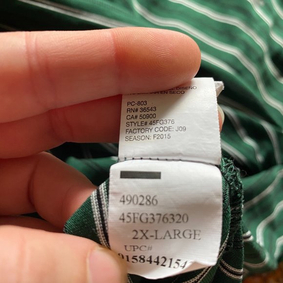 IZOD Golf Polo Shirt Mens XX-Large Green White Stripe Short Sleeves - Picture 8 of 10